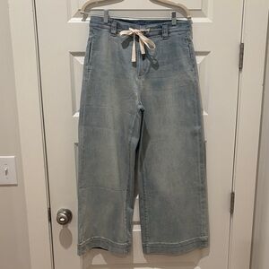 Stylish Light Blue Denim Pants with Bow